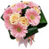 букет из кремовых роз и розовых гербер. Бангладеш